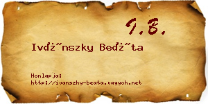 Ivánszky Beáta névjegykártya