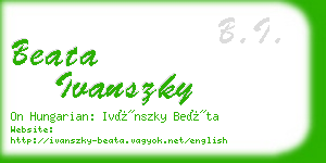 beata ivanszky business card